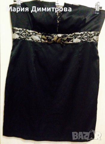 Малка черна рокля с дантелени орнаменти, снимка 5 - Рокли - 38856658