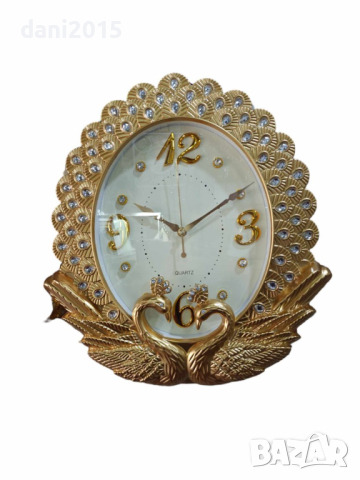 Стилен стенен часовник с лебеди, снимка 1 - Други стоки за дома - 44921507