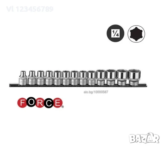 Вложки 6-стенни от 4 до 14мм 1/4 13части