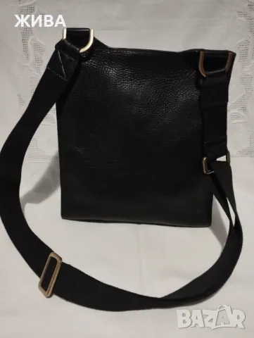 ЕСТЕСТВЕНА КОЖА на MULBERRY мъжка черна чанта с дълга дръжка, снимка 2 - Чанти - 49353259