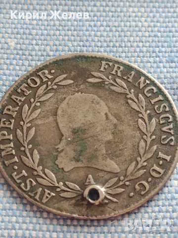 Сребърна монета 20 кройцера 1810г. Франц първи Виена Австрийска империя 13722, снимка 4 - Нумизматика и бонистика - 42944276