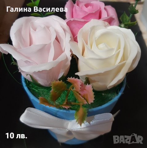 Букет от сапунени рози , снимка 2 - Подаръци за жени - 36836874