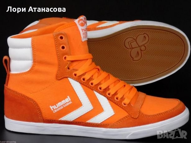 Мъжки високи кецове Hummel от кожа и текстил, снимка 2 - Маратонки - 28290042