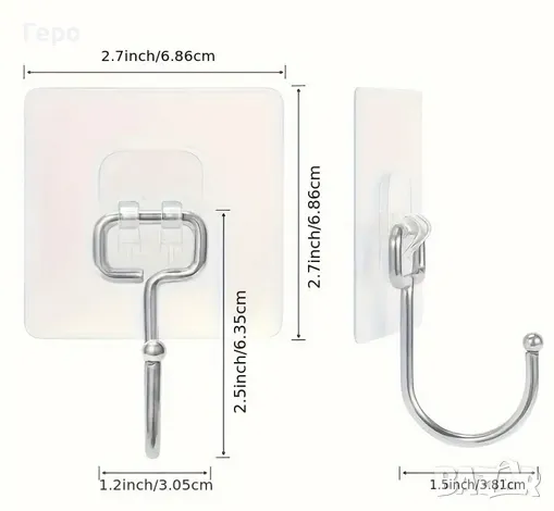 Пакет здрави самозалепващи се куки - закачалки за стена -  5 бр., снимка 5 - Други - 48398582