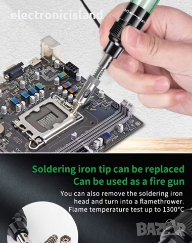 Газов преносим поялник с пропан бутан и регулируема температура, инструмент за заваряване, снимка 5 - Поялници и запояване - 52405717