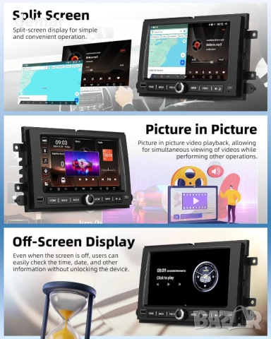 CAMECHO 1G+32G Android 13 автомобилна стерео система за Ford F150/F250, снимка 4 - Аксесоари и консумативи - 52071976