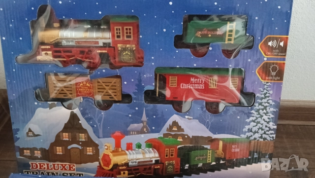 2бр коледни влакчета влак детски играчки елха подарък коледа декорация украса бебешки, снимка 3 - Електрически играчки - 52706353