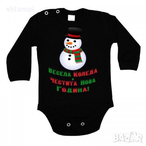 Бебешко боди Коледа Весела Коледа и Честита нова година Snowman, снимка 3 - Бодита за бебе - 34730970