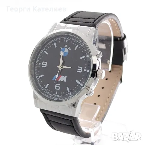 Мъжки часовник BMW с черна кожена каишка , снимка 3 - Мъжки - 48126102