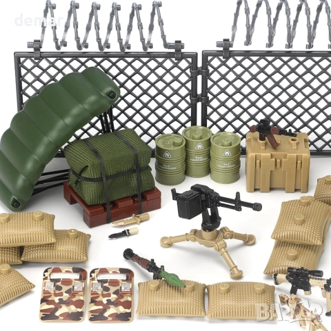 Комплект играчки - военни оръжия, строителни блокове, модели, екипировка - пустинна тематика, снимка 4 - Други - 51744796