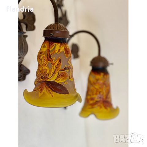 Чифт аплици "Ар Нуво" (Galle Style), снимка 1 - Лампи за стена - 44113644