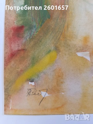 Нанет Баклаян, стар акварел, снимка 3 - Картини - 50841641