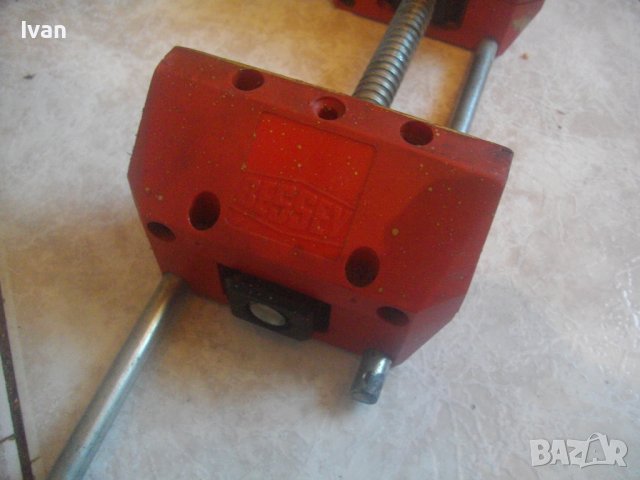 Дърводелско Менгеме-Старо Качество-WEST GERMANY-BESSEY S10-Отлично-Отваря 105 мм-Челюсти 90мм-Стяга, снимка 9 - Менгемета - 43202898