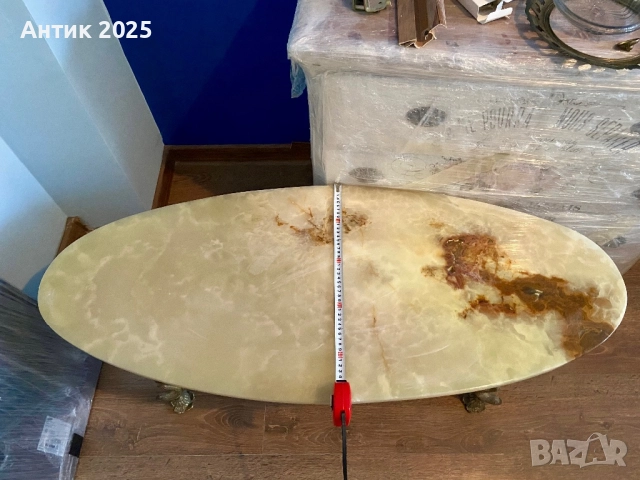 Винтидж холна маса с масивен каменен плот, много тежка, снимка 6 - Антикварни и старинни предмети - 52772485