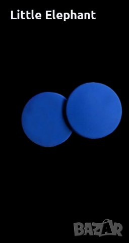 -100 лв Sale Сребърни обеци масивни кръгове,колекция"Candy color",dark blue/нови