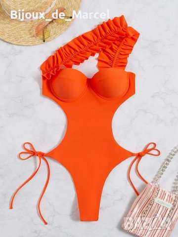 Бански Decorata Orange - M L XL размери, снимка 3 - Бански костюми - 36898650