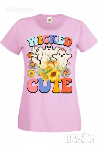 Дамска тениска Wicked cute,Halloween,Хелоуин,Празник,Забавление,Изненада,Обичаи,, снимка 10 - Тениски - 38154530