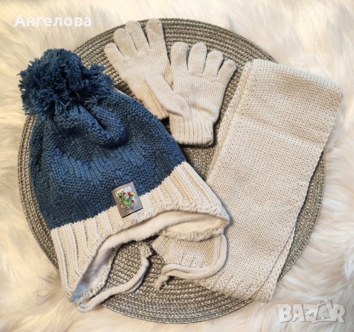 Зимен комплект шапка, шал и ръкавички 1-4г, снимка 11 - Шапки, шалове и ръкавици - 43309910