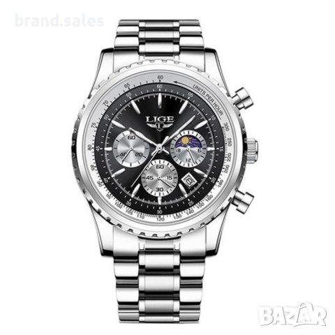 Елегантен кварцов часовник LIge, снимка 5 - Мъжки - 43198011