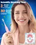 Звукова четка за зъби с 8 глави и 5 режима, 120 дни живот на батерията, 50 000 VPM, кутия и стойка, снимка 7