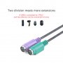 Преходник USB мъжки към двоен PS/2, PS2 женски адаптер за клавиатура и мишка конектор порт компютър, снимка 2