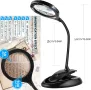LED акумулаторна лупа-х5;х10 със светлина/2-в-1 настолна лампа и скоба 3 цветни режима, снимка 6