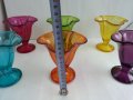 Цветни стъклени чаши купи, снимка 3