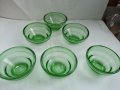 Стари стъклени купички зелено стъкло , снимка 2