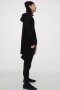 H&M Divided Дълъг памучен черен суичер с метален цип асиметрична кройка, снимка 3