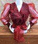Стилна червена блуза., снимка 1 - Блузи с дълъг ръкав и пуловери - 27846158