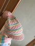 Нов комплект шапка и шал, розово, снимка 1 - Шапки, шалове и ръкавици - 35174915