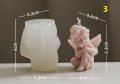 3D Ангел в 4 пози силиконов молд форма калъп фондан гипс смола свещ сапун пита декор, снимка 4