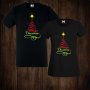 Семейни тениски с щампи за Коледа - дамска тениска + мъжка тениска, снимка 1 - Тениски - 27343645