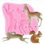 Горски животни заек сърна елен катерица силиконов молд форма декорация украса торта фондан шоколад, снимка 1