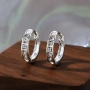 Посребрени халки с цирконий – елегантни обеци 16мм, снимка 5