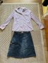 Комплект дънкова пола с риза, снимка 1