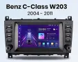 Мултимедия, Двоен дин, за Mercedes C Class, W203, W209, с Android, C220, C320, CLK, C220, Навигация , снимка 1