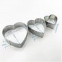 3 бр сърца сърце гладко и къдраво метални форми резци за тесто фондан бисквитки украса декор, снимка 2