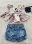 Къси дънкови панталони и туника 3-6 месеца, снимка 11