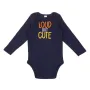 Бебешко Памучно боди синьо Loud But Cute S_1245618, снимка 1