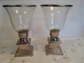 два настолни иноксови свещника  25/2, снимка 1