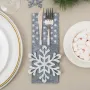 2299 Коледен калъф за прибори декорация за маса Снежинка, снимка 1