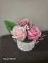 Кашпи с рози от пластичен сапун, снимка 4