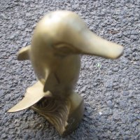 Бронзова пластика статуетка делфин, снимка 2 - Антикварни и старинни предмети - 28610771