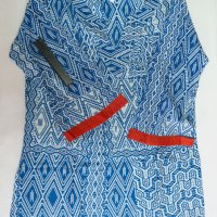 Туника от памук в синьо, бяло и червено Ble collection - S/M/L, снимка 4 - Туники - 43097267