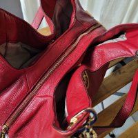 MICHAEL Michael Kors

 естествена кожа червена чанта,ТРИ прегради , снимка 9 - Чанти - 43118730