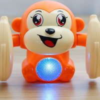 Бебешка играчка търкаляща се маймунка, дистанционно управление чрез пляскане, снимка 2 - Плюшени играчки - 43307956