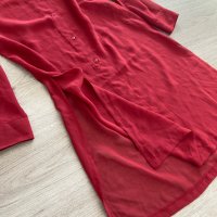 Дълга риза туника от фина материя тъмночервена размер S, снимка 9 - Туники - 43197133