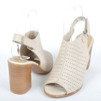 Дамски елегантни сандали на ток от естествена кожа - Два цвята, снимка 8 - Сандали - 40574479