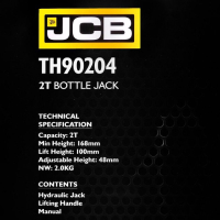 Хидравличен крик JCB ТH90204, тип бутилка, 2т, снимка 4 - Други инструменти - 44854115